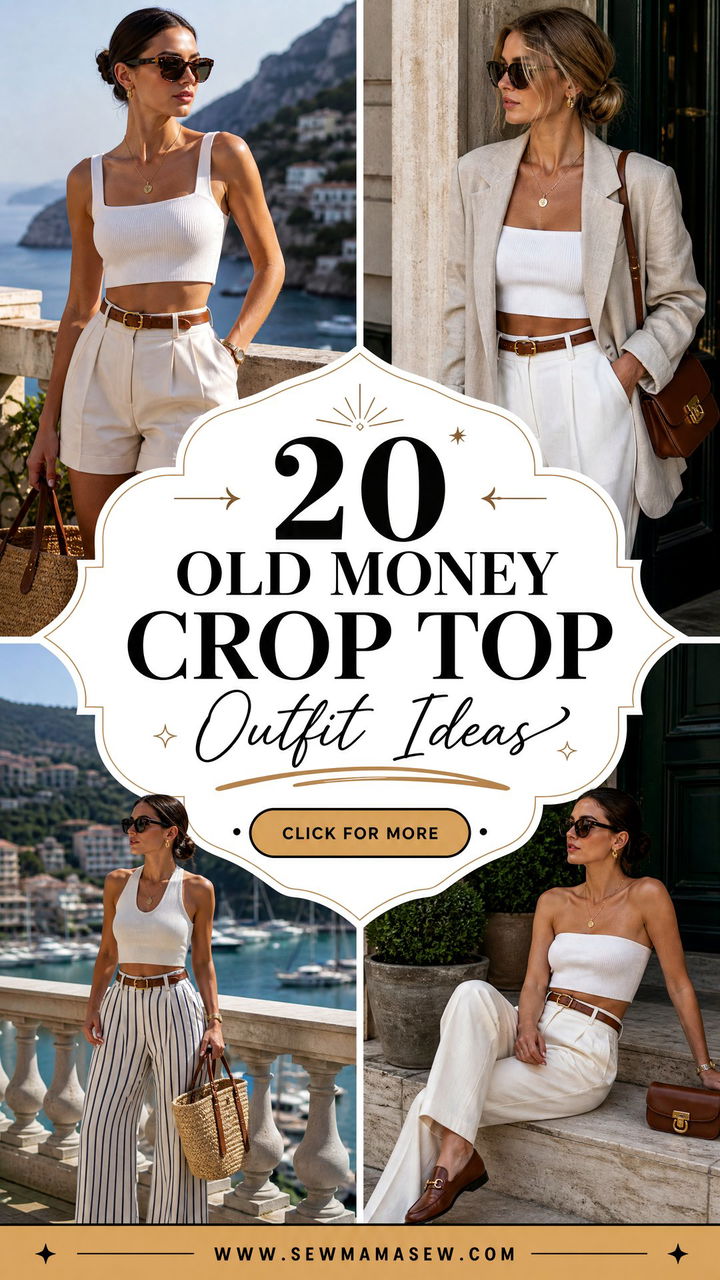 20 Old Money Crop Top Outfit Ideas for Quiet Luxury Style - 20 Old Money Crop Top Outfit Ideas for Quiet Luxury Style