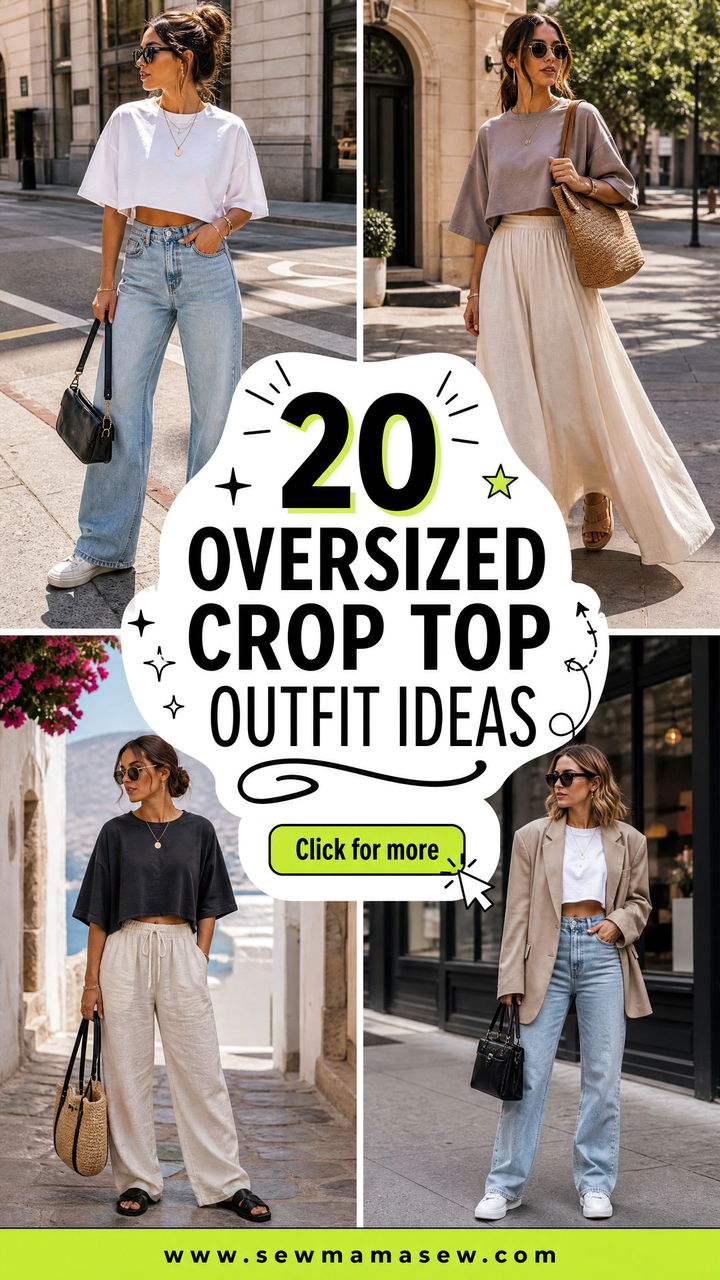 20 Oversized Crop Top Outfit Ideas for Relaxed Street Style - 20 Oversized Crop Top Outfit Ideas for Relaxed Street Style