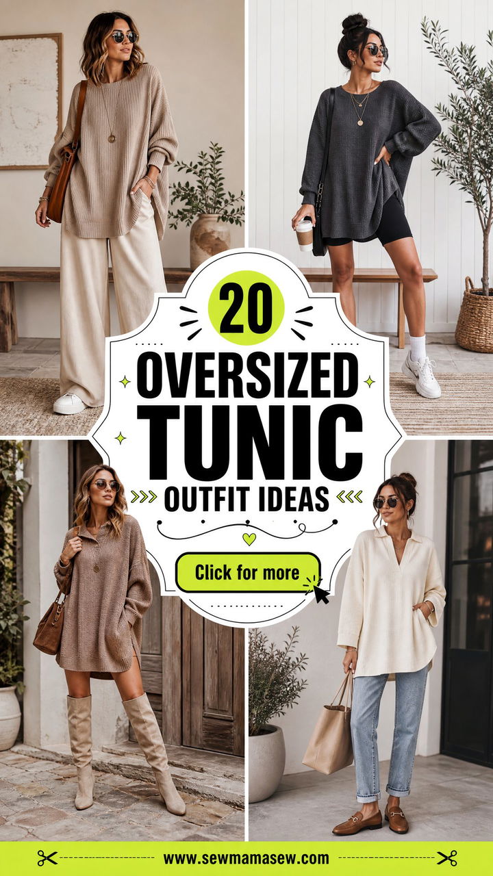 20 Oversized Tunic Outfit Ideas for Cozy Laid-Back Style - 20 Oversized Tunic Outfit Ideas for Cozy, Laid-Back Style