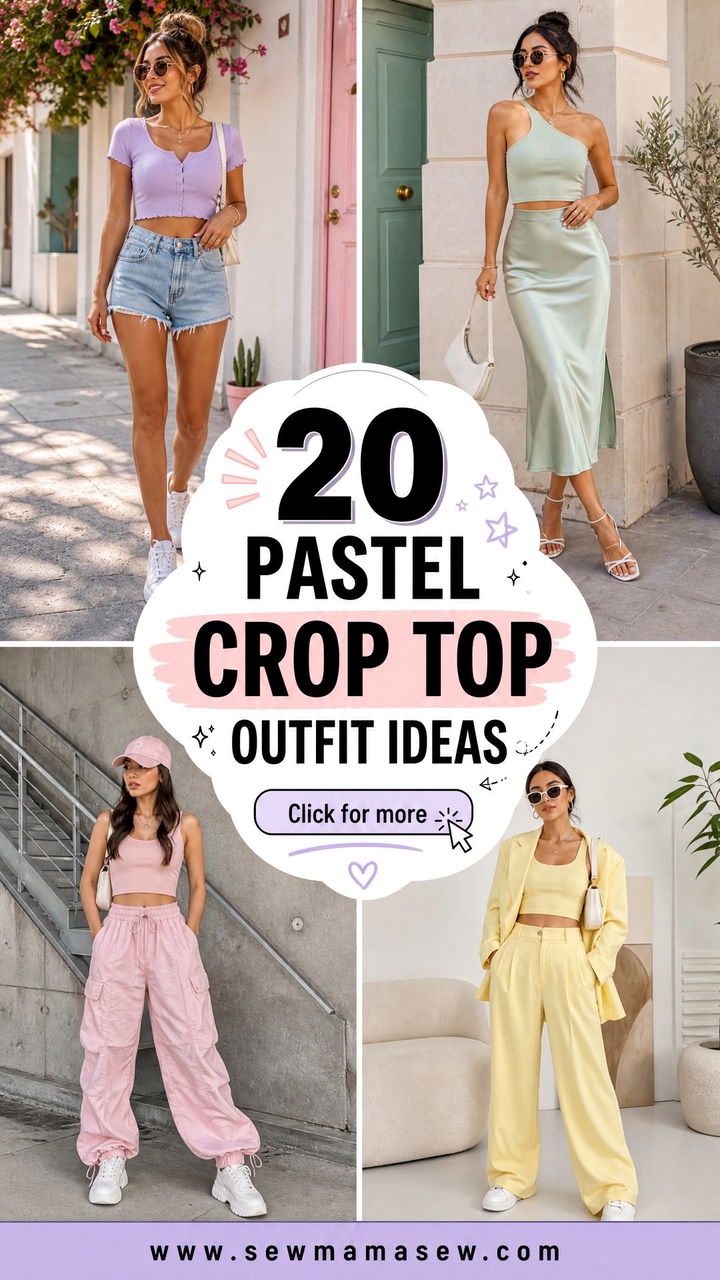 20 Pastel Crop Top Outfit Ideas for Soft Trendy Everyday Looks - 20 Pastel Crop Top Outfit Ideas for Soft, Trendy Everyday Looks