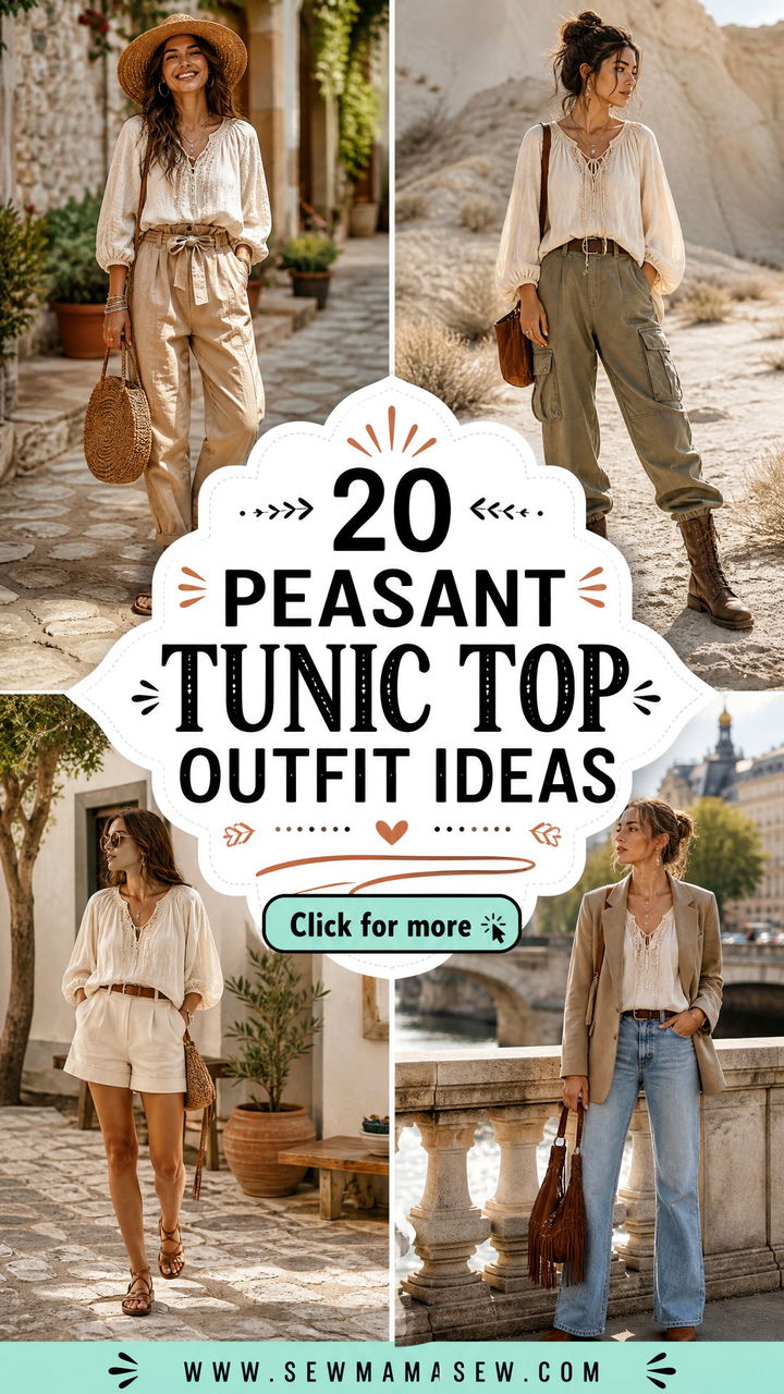 20 Peasant Tunic Top Outfit Ideas for Relaxed Boho Style - 20 Peasant Tunic Top Outfit Ideas for Relaxed Boho Style