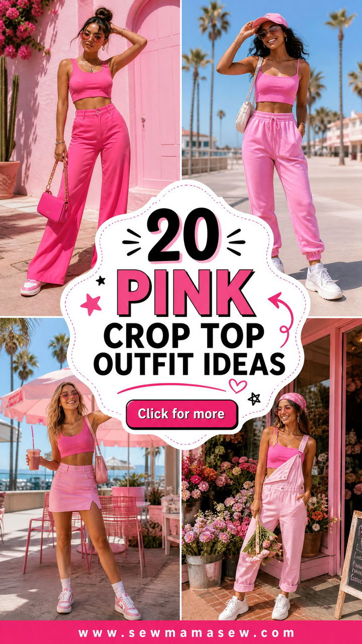 20 Pink Crop Top Outfit Ideas for Fresh Bold Summer Style - 20 Pink Crop Top Outfit Ideas for Fresh, Bold Summer Style