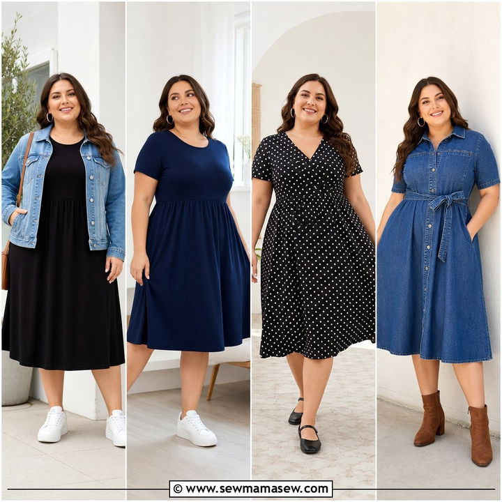 20 Plus Size A-Line Dress Outfit Ideas for Flattering Style