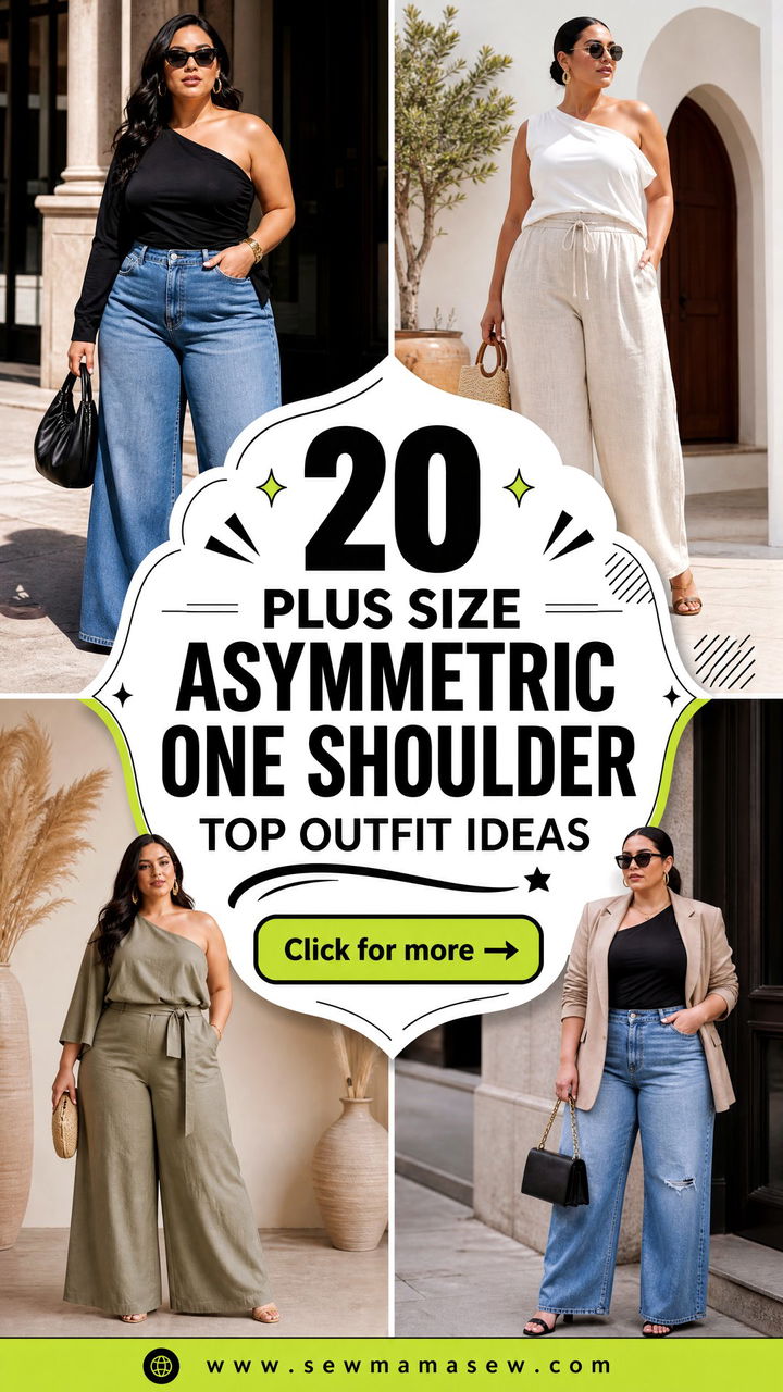 20 Plus Size Asymmetric One Shoulder Top Outfit Ideas to Try - 20 Plus Size Asymmetric One Shoulder Top Outfit Ideas to Try