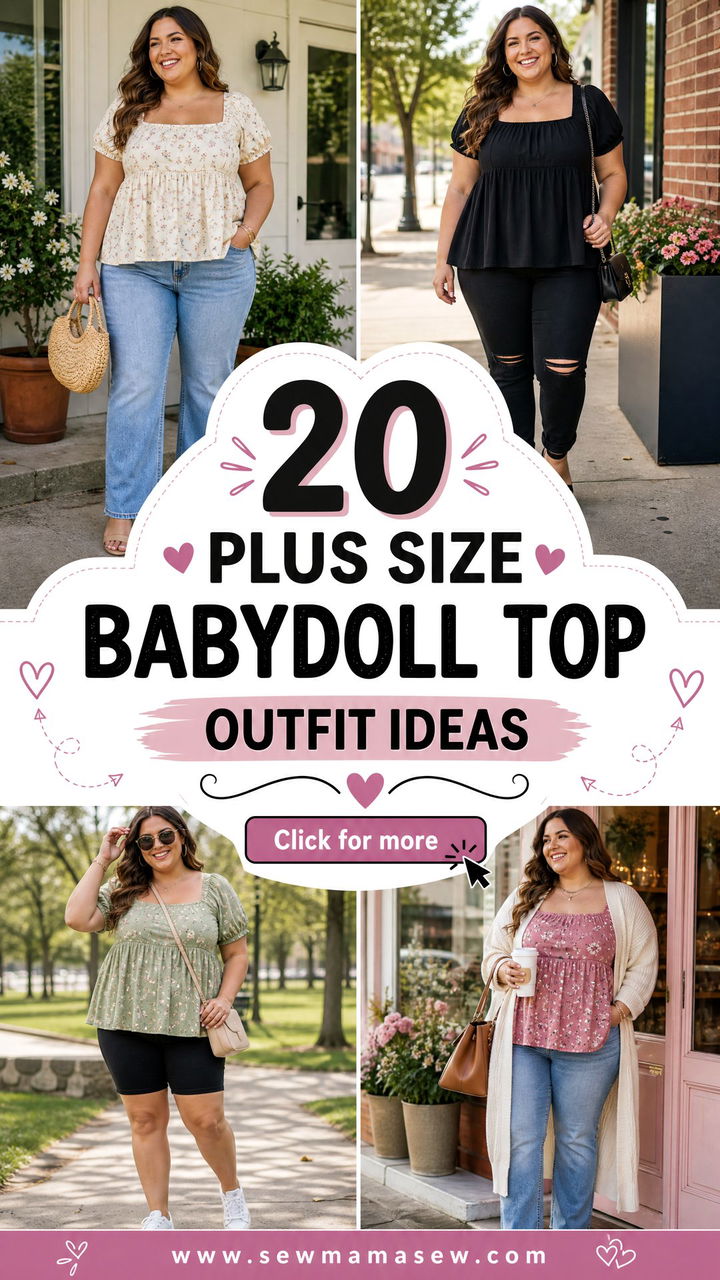 20 Plus Size Babydoll Top Outfit Ideas for Cute Everyday Style - 20 Plus Size Babydoll Top Outfit Ideas for Cute Everyday Style