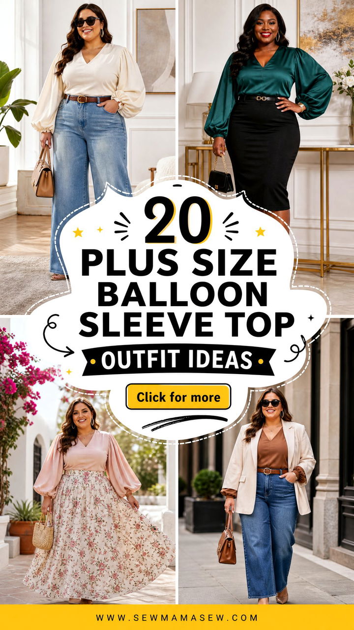 20 Plus Size Balloon Sleeve Top Outfit Ideas for Statement Style - 20 Plus Size Balloon Sleeve Top Outfit Ideas for Statement Style