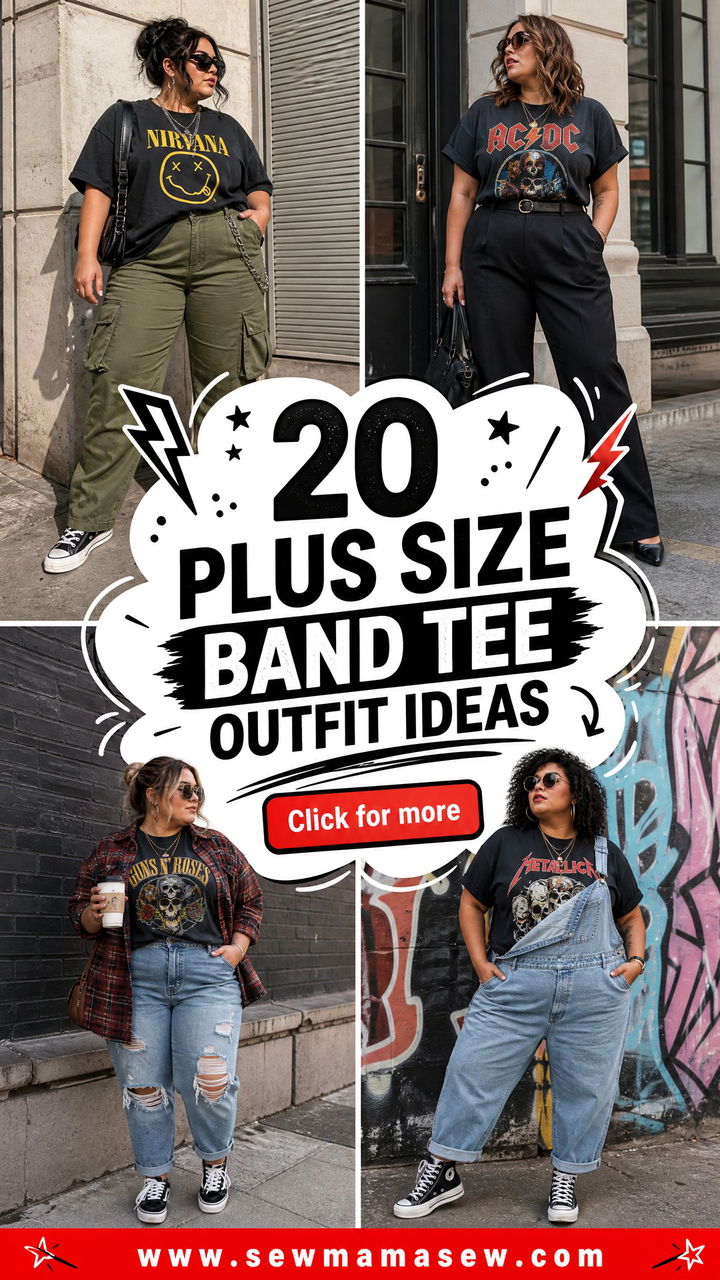 20 Plus Size Band Tee Outfit Ideas for Edgy Everyday Style - 20 Plus Size Band Tee Outfit Ideas for Edgy Everyday Style