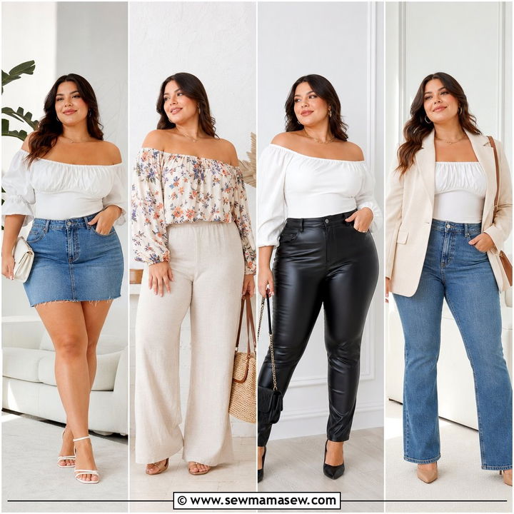 20 Plus Size Bardot Top Outfit Ideas for Chic Summer Style
