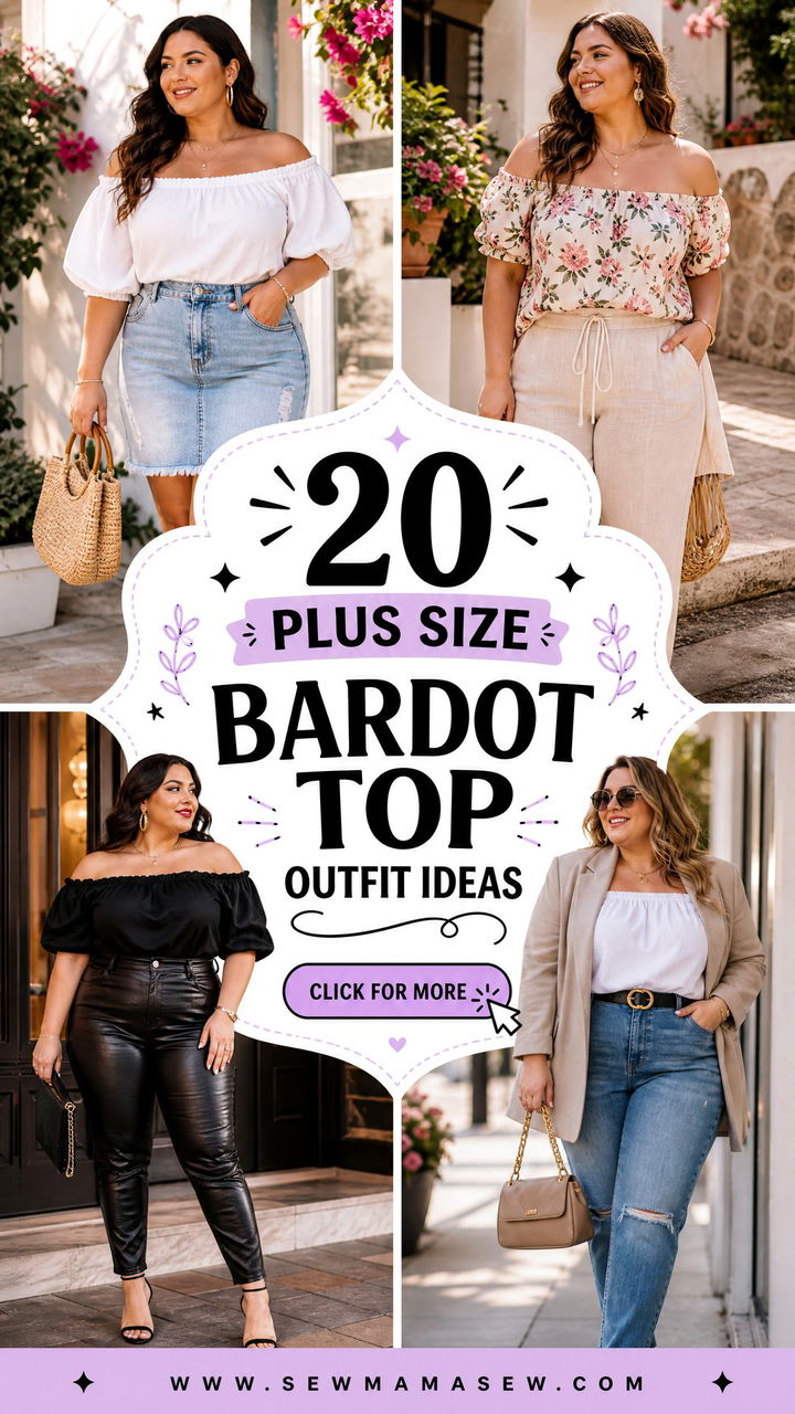 20 Plus Size Bardot Top Outfit Ideas for Chic Summer Style - 20 Plus Size Bardot Top Outfit Ideas for Chic Summer Style