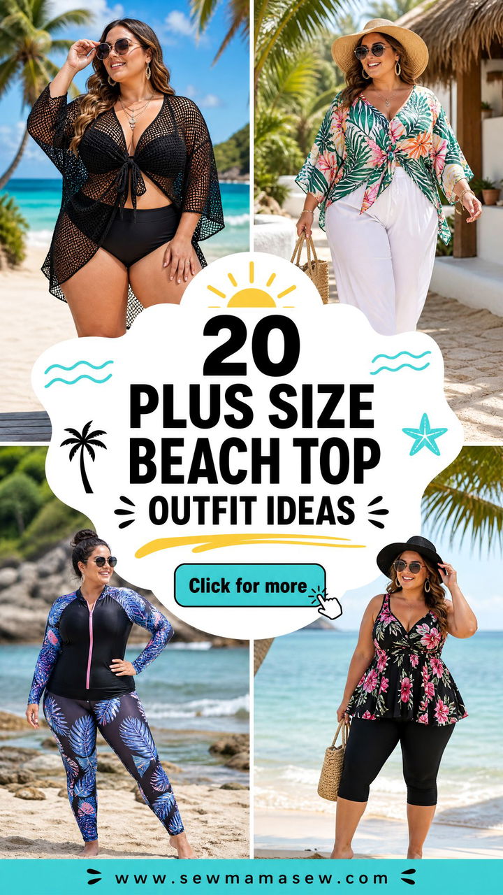20 Plus Size Beach Top Outfit Ideas for Breezy Vacation Style - 20 Plus Size Beach Top Outfit Ideas for Breezy Vacation Style
