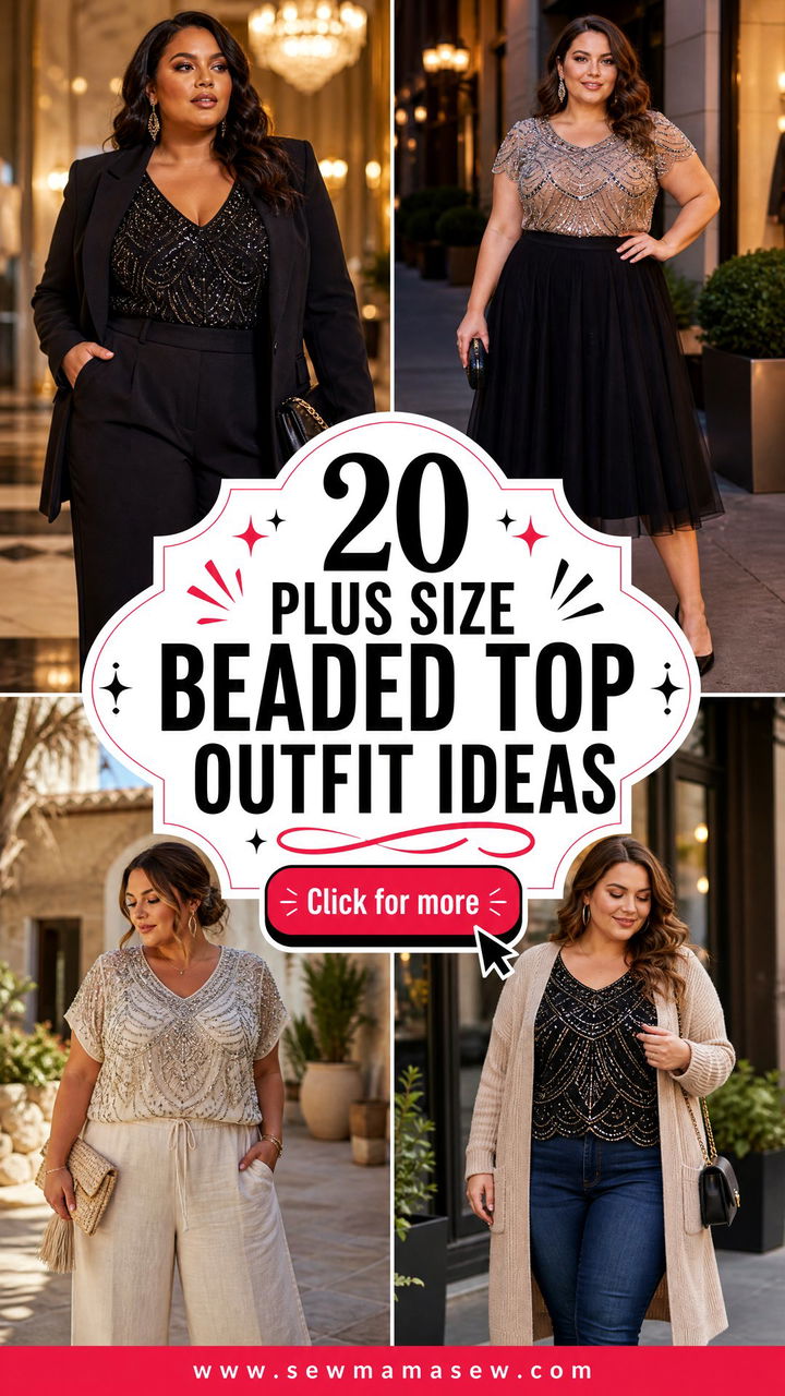 20 Plus Size Beaded Top Outfit Ideas for Glamorous Nights Out - 20 Plus Size Beaded Top Outfit Ideas for Glamorous Nights Out