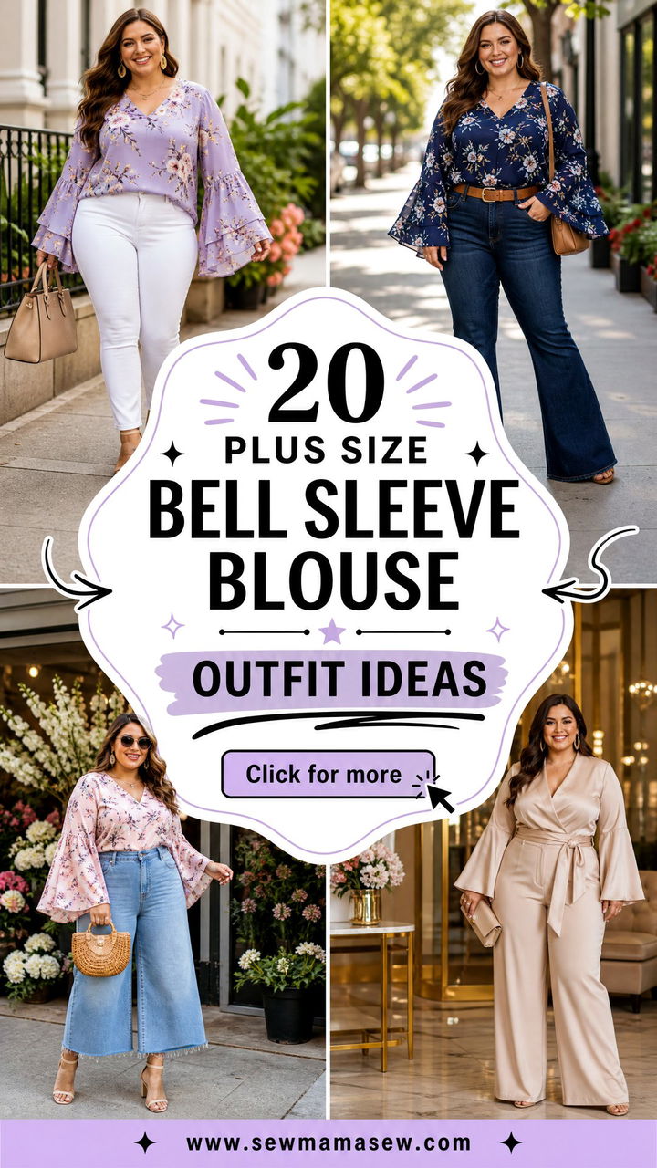 20 Plus Size Bell Sleeve Blouse Outfit Ideas for Chic Workdays - 20 Plus Size Bell Sleeve Blouse Outfit Ideas for Chic Workdays
