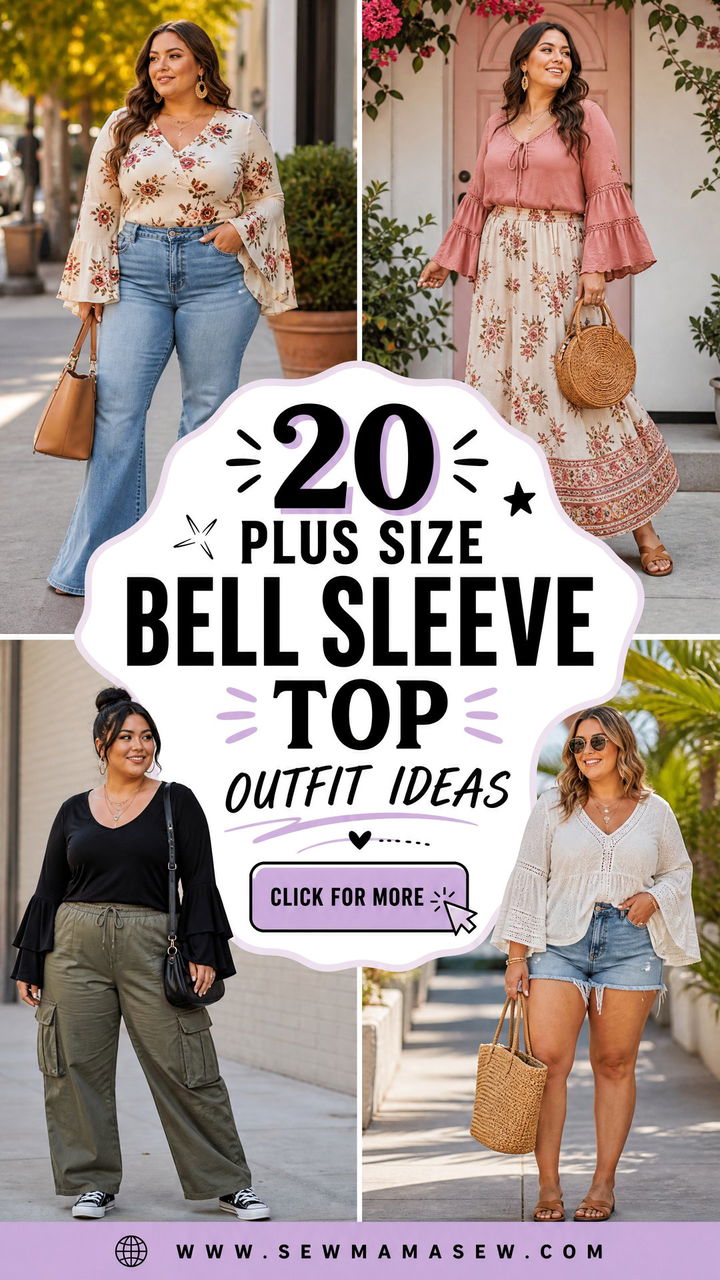 20 Plus Size Bell Sleeve Top Outfit Ideas for Easy Everyday Style - 20 Plus Size Bell Sleeve Top Outfit Ideas for Easy Everyday Style