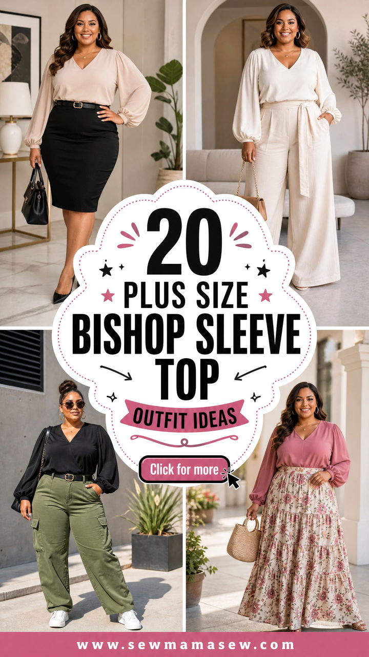 20 Plus Size Bishop Sleeve Top Outfit Ideas for Polished Workdays - 20 Plus Size Bishop Sleeve Top Outfit Ideas for Polished Workdays