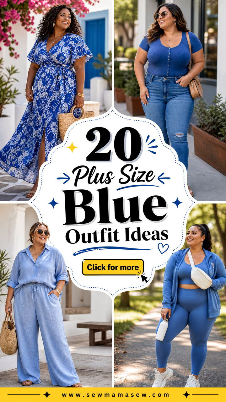 20 Plus Size Blue Outfit Ideas for Fresh Seasonal Style - 20 Plus Size Blue Outfit Ideas for Fresh Seasonal Style