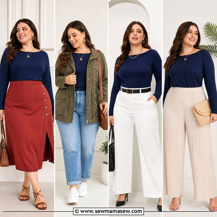 20 Plus Size Boat Neck Top Outfit Ideas for Elegant Everyday Looks