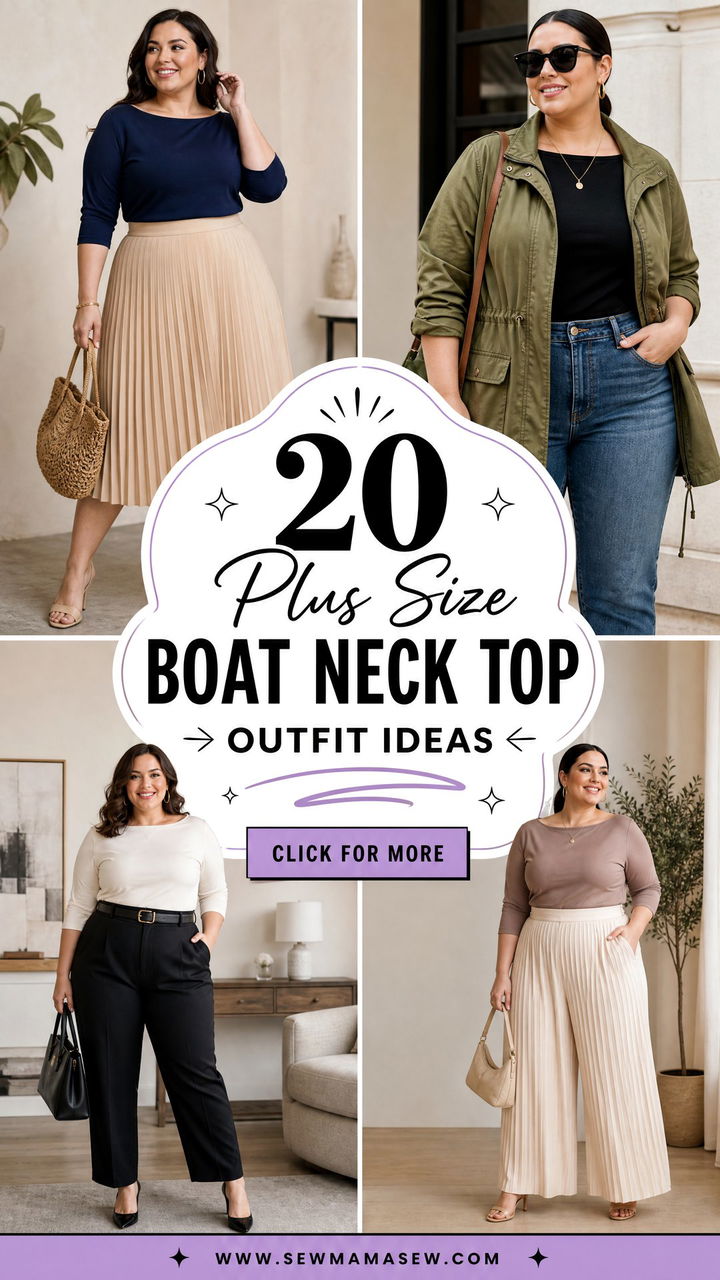 20 Plus Size Boat Neck Top Outfit Ideas for Elegant Everyday Looks - 20 Plus Size Boat Neck Top Outfit Ideas for Elegant Everyday Looks