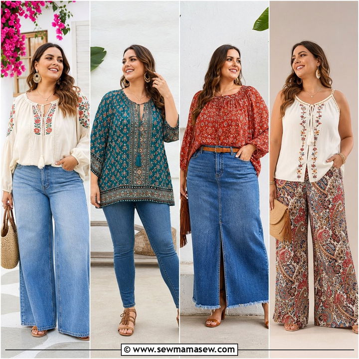 20 Plus Size Boho Top Outfit Ideas for Effortless Summer Style