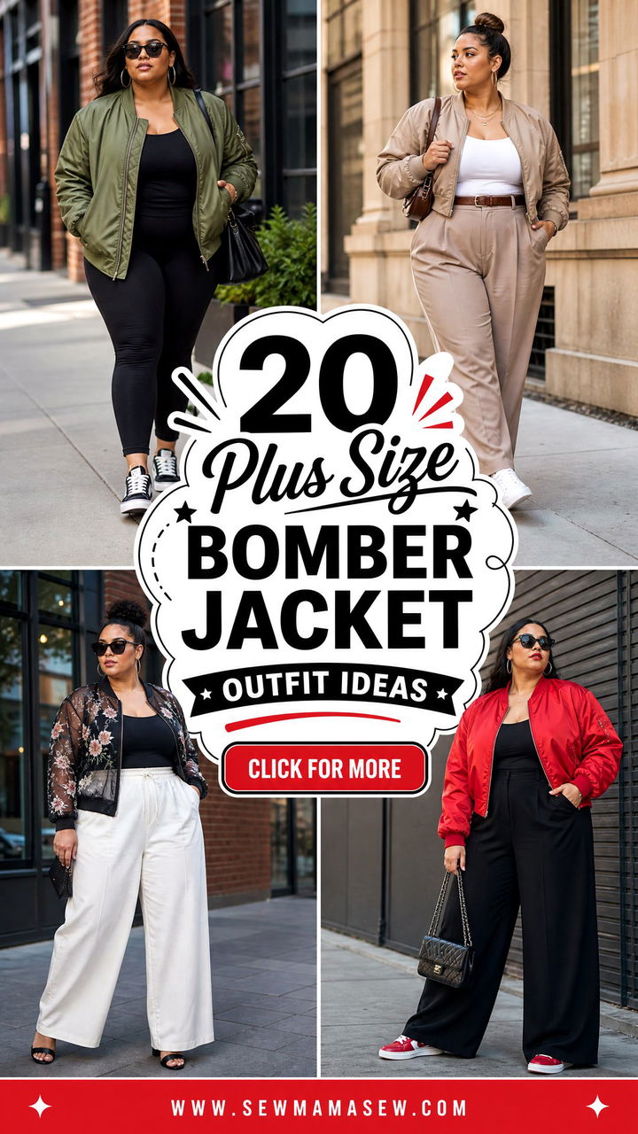 20 Plus Size Bomber Jacket Outfit Ideas for Cool Street Style - 20 Plus Size Bomber Jacket Outfit Ideas for Cool Street Style