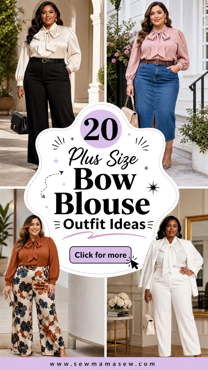 20 Plus Size Bow Blouse Outfit Ideas for Polished Style - 20 Plus Size Bow Blouse Outfit Ideas for Polished Style