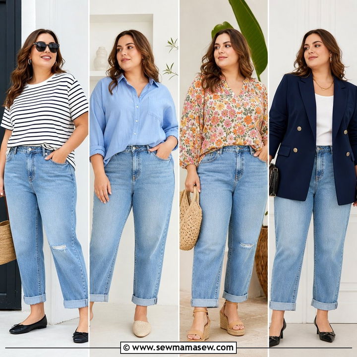 20 Plus Size Boyfriend Jeans Outfit Ideas for Casual Days