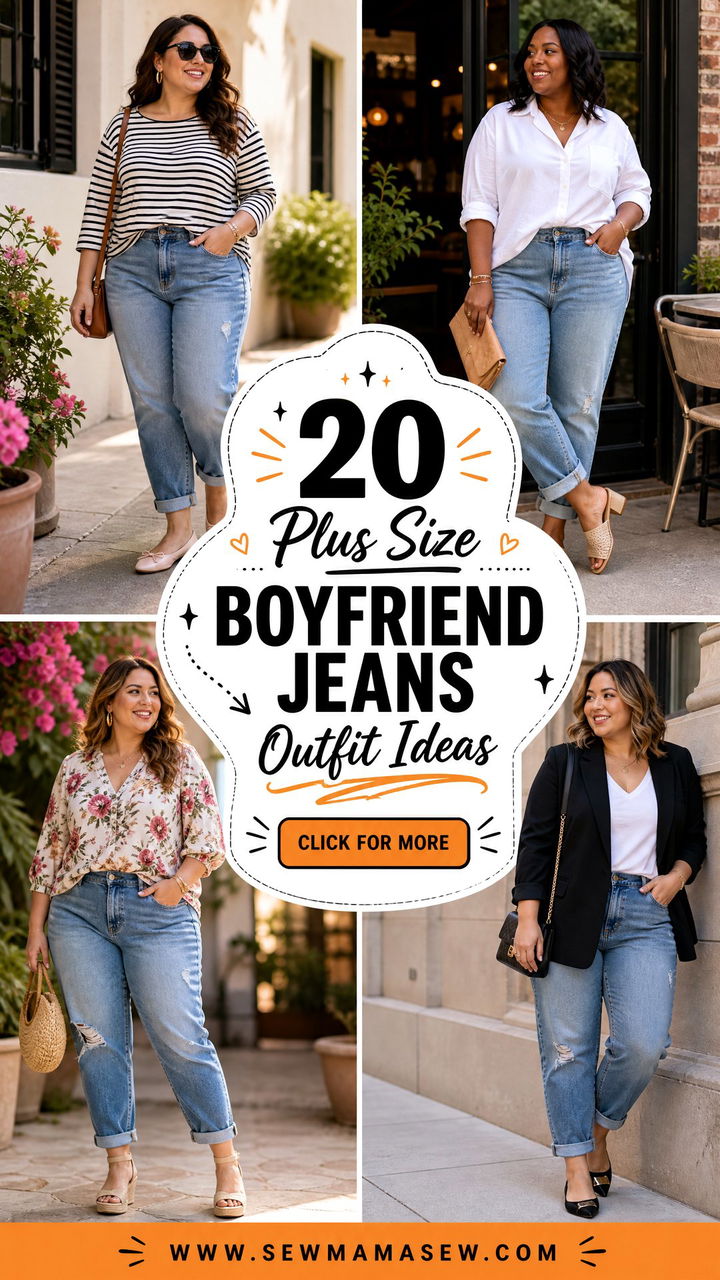 20 Plus Size Boyfriend Jeans Outfit Ideas for Casual Days - 20 Plus Size Boyfriend Jeans Outfit Ideas for Casual Days
