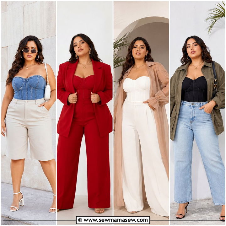 20 Plus Size Bustier Top Outfit Ideas for Confident Nights