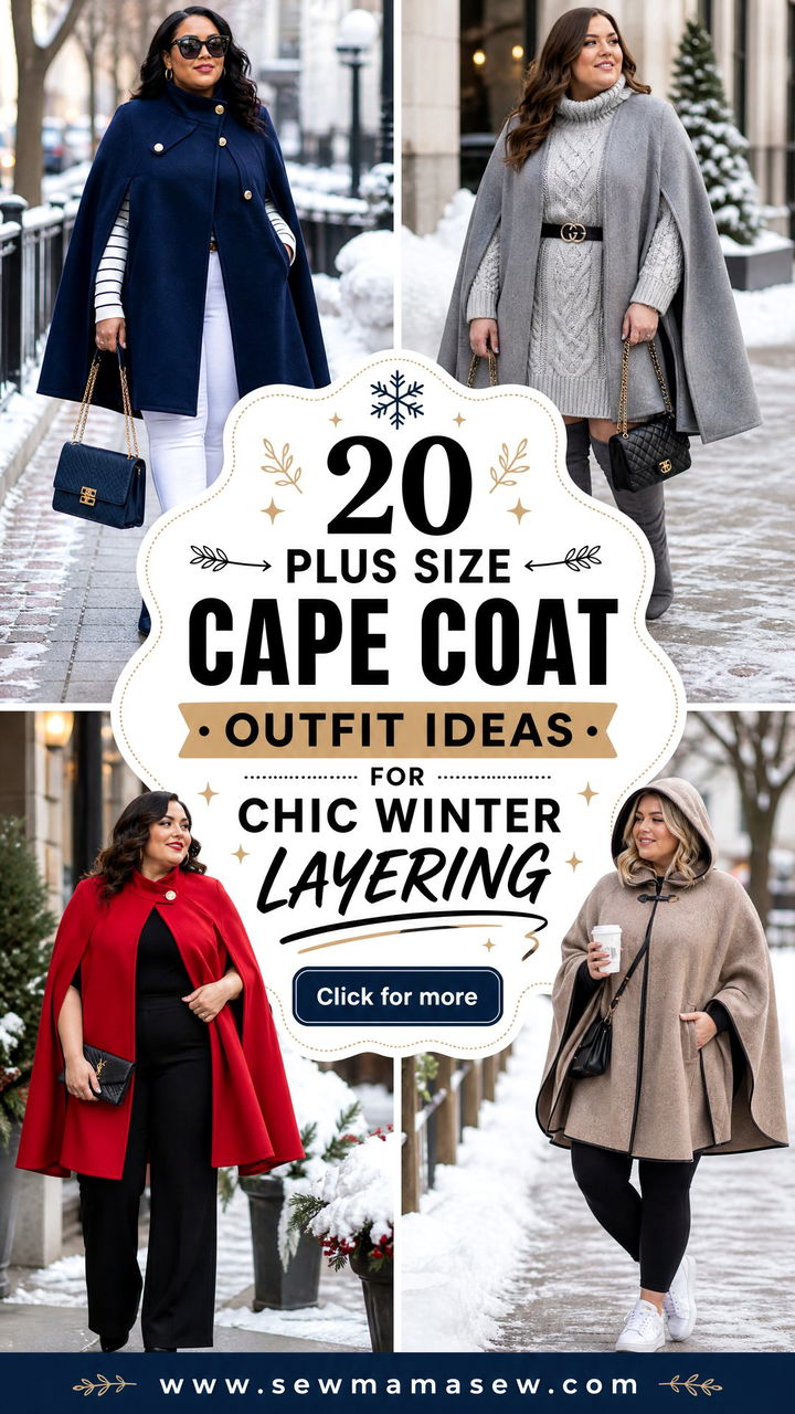 20 Plus Size Cape Coat Outfit Ideas for Chic Winter Layering - 20 Plus Size Cape Coat Outfit Ideas for Chic Winter Layering