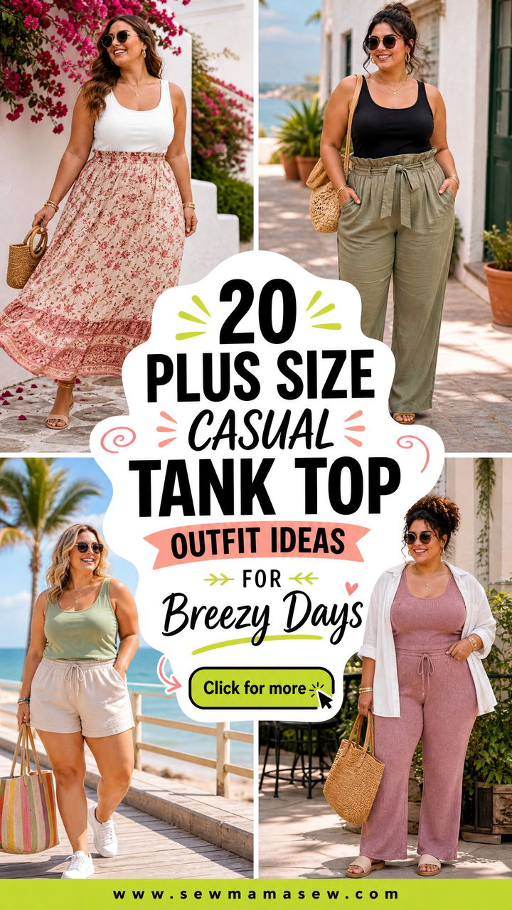 20 Plus Size Casual Tank Top Outfit Ideas for Breezy Days - 20 Plus Size Casual Tank Top Outfit Ideas for Breezy Days