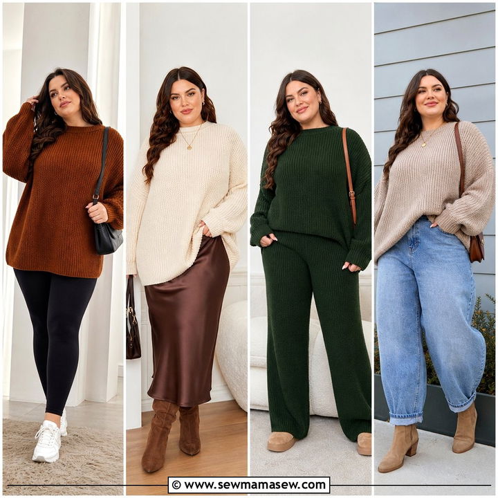 20 Plus Size Chunky Knit Sweater Outfit Ideas for Cozy Days