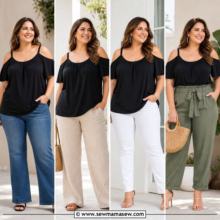 20 Plus Size Cold Shoulder Top Outfit Ideas for Chic Summer Style