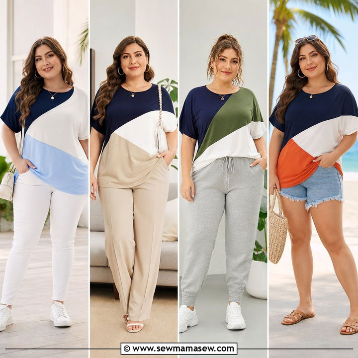 20 Plus Size Color Block Top Outfit Ideas for Bold Everyday Style