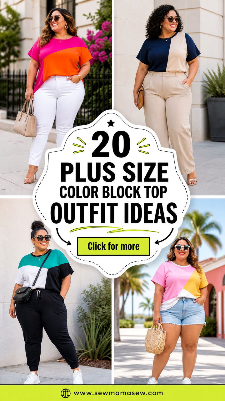 20 Plus Size Color Block Top Outfit Ideas for Bold Everyday Style - 20 Plus Size Color Block Top Outfit Ideas for Bold Everyday Style