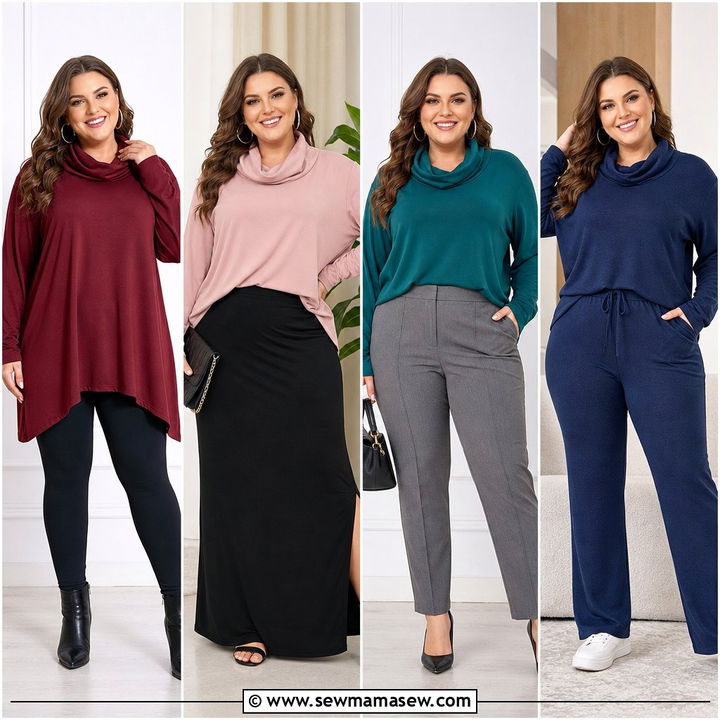 20 Plus Size Cowl Neck Top Outfit Ideas for Elegant Layering
