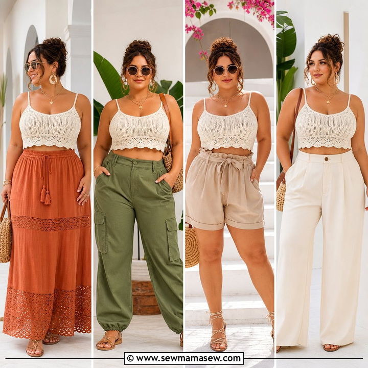 20 Plus Size Crochet Crop Top Outfit Ideas for Sunny Days