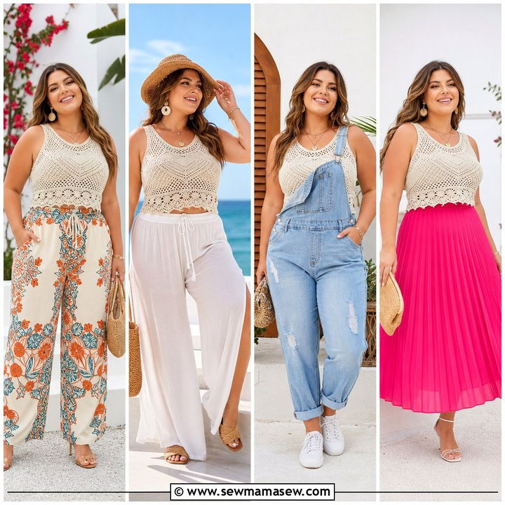 20 Plus Size Crochet Top Outfit Ideas for Breezy Summer Style
