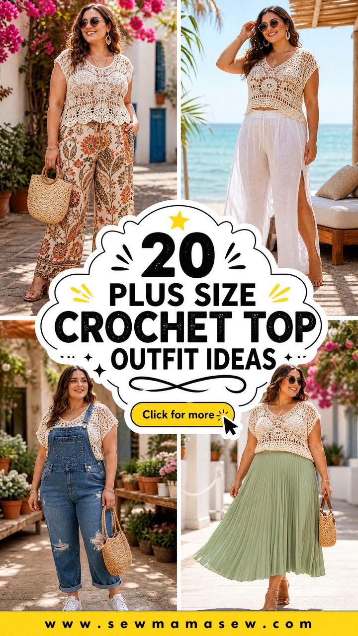 20 Plus Size Crochet Top Outfit Ideas for Breezy Summer Style - 20 Plus Size Crochet Top Outfit Ideas for Breezy Summer Style