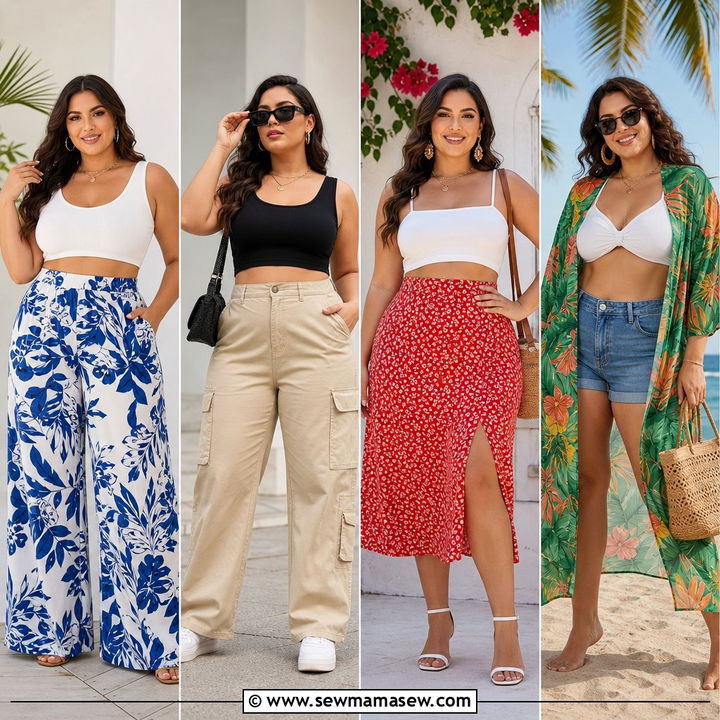 20 Plus Size Crop Top Outfit Ideas for Vacation You'll Love