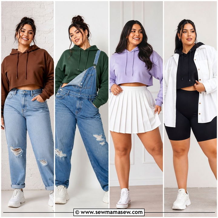 20 Plus Size Cropped Hoodie Outfit Ideas for Cool-Girl Style