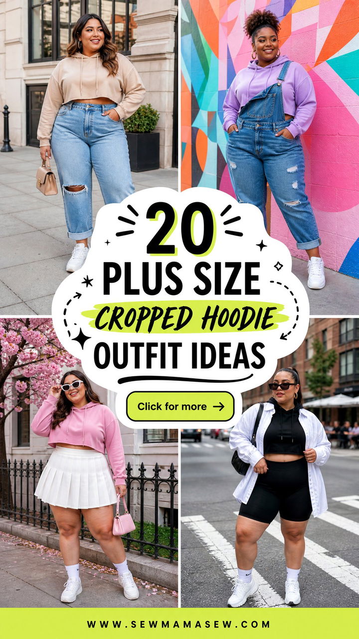 20 Plus Size Cropped Hoodie Outfit Ideas for Cool-Girl Style - 20 Plus Size Cropped Hoodie Outfit Ideas for Cool-Girl Style
