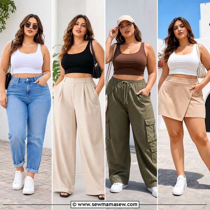 20 Plus Size Cropped Tank Top Outfit Ideas for Hot Summer Days