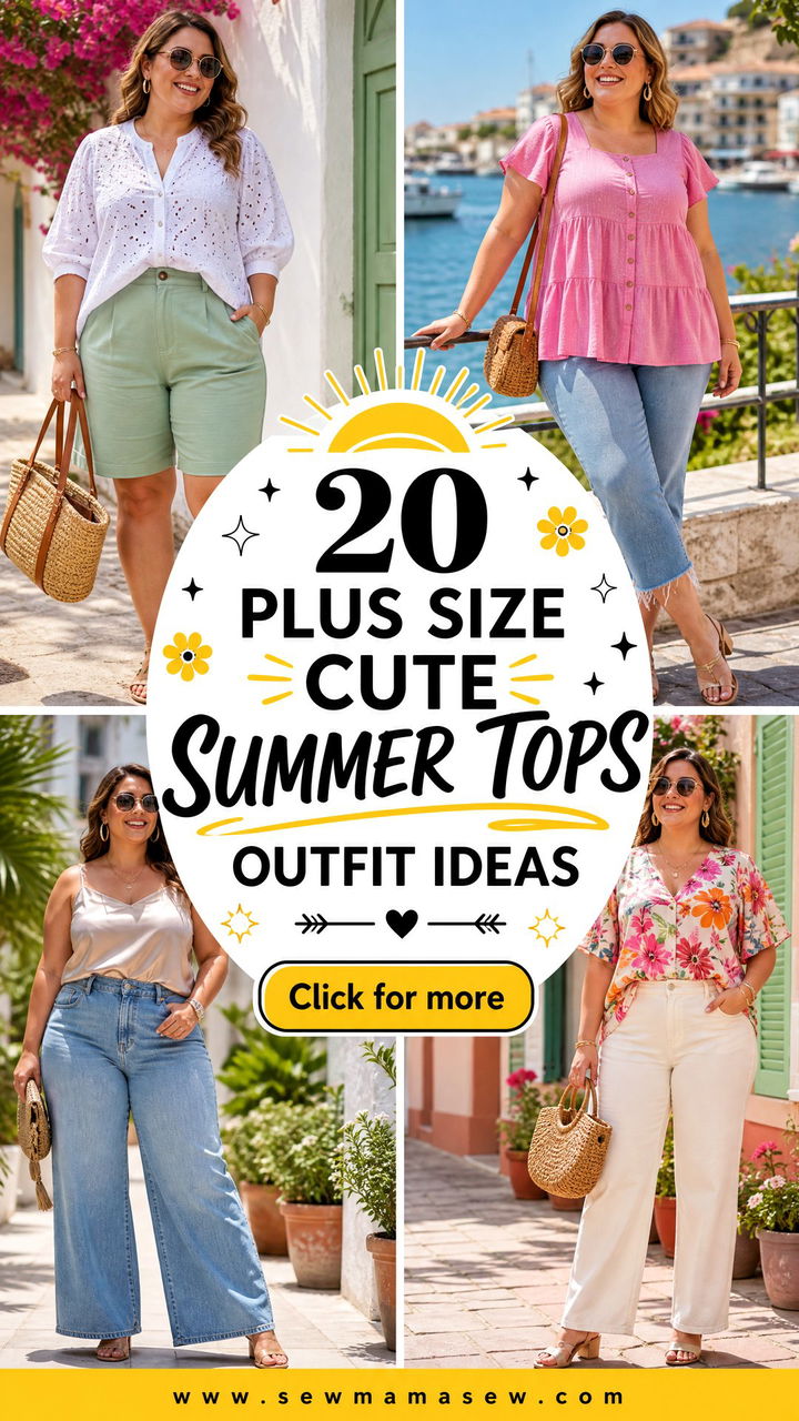 20 Plus Size Cute Summer Tops Outfit Ideas for Sunny Days - 20 Plus Size Cute Summer Tops Outfit Ideas for Sunny Days