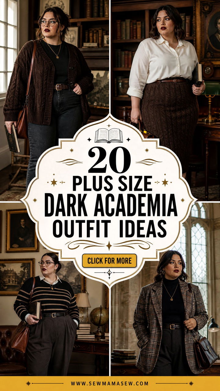 20 Plus Size Dark Academia Outfit Ideas for Moody Fall Style - 20 Plus Size Dark Academia Outfit Ideas for Moody Fall Style