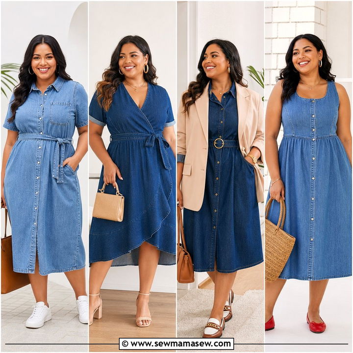 20 Plus Size Denim Dress Outfit Ideas for Effortless Days