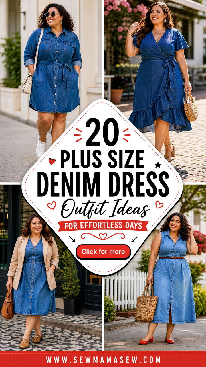 20 Plus Size Denim Dress Outfit Ideas for Effortless Days - 20 Plus Size Denim Dress Outfit Ideas for Effortless Days