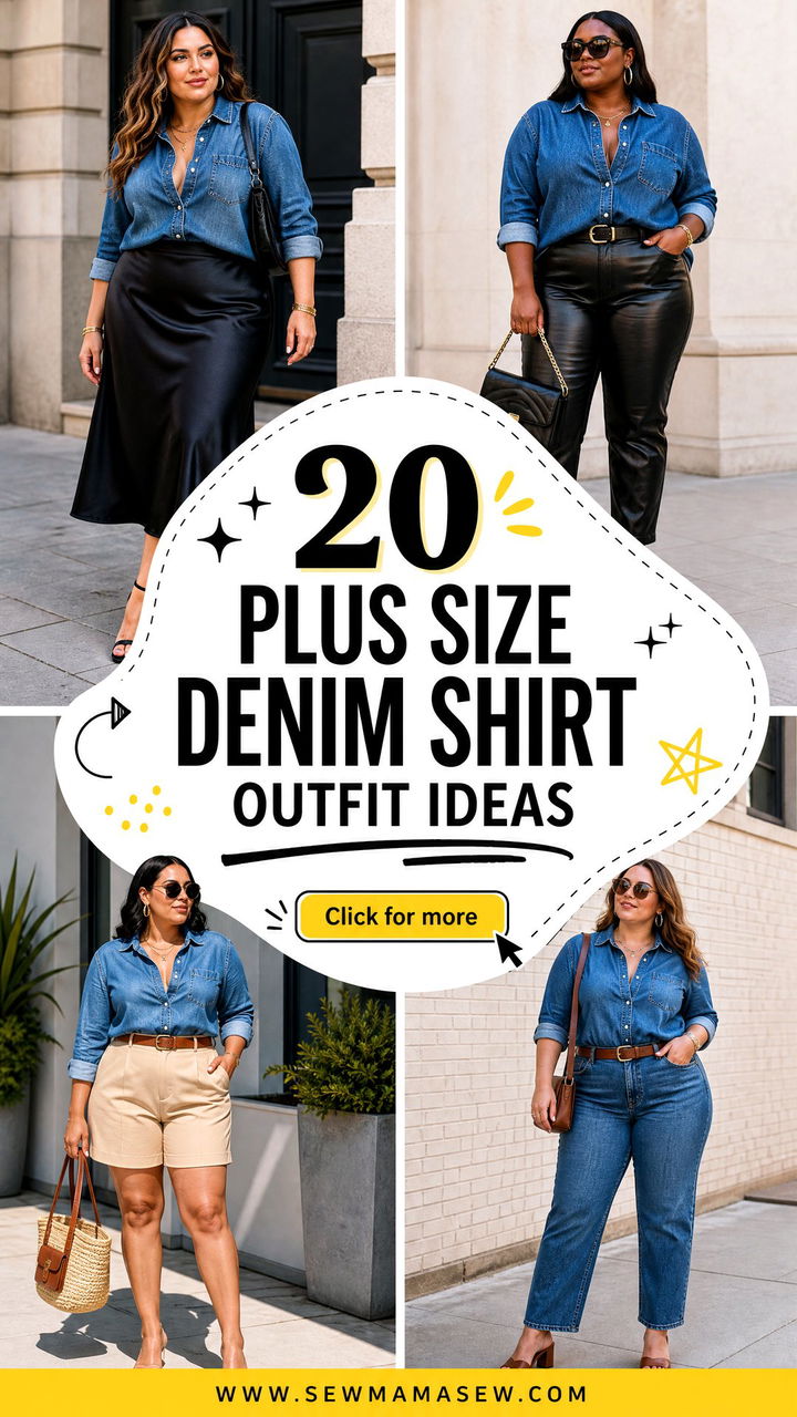 20 Plus Size Denim Shirt Outfit Ideas for Casual-Chic Days - 20 Plus Size Denim Shirt Outfit Ideas for Casual-Chic Days