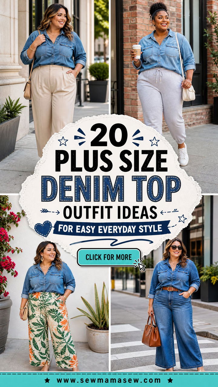 20 Plus Size Denim Top Outfit Ideas for Easy Everyday Style - 20 Plus Size Denim Top Outfit Ideas for Easy Everyday Style