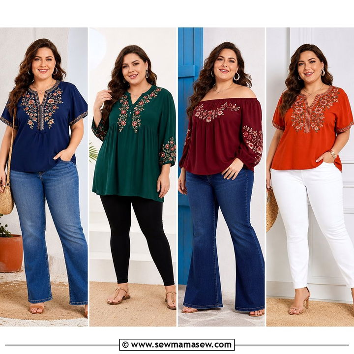 20 Plus Size Embroidered Top Outfit Ideas for Artisan Chic