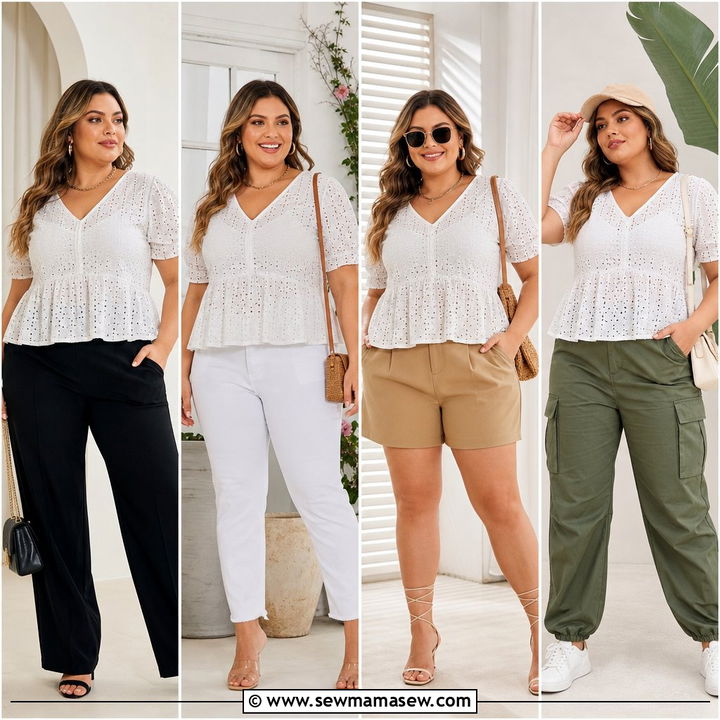 20 Plus Size Eyelet Top Outfit Ideas for Breezy Summer Style