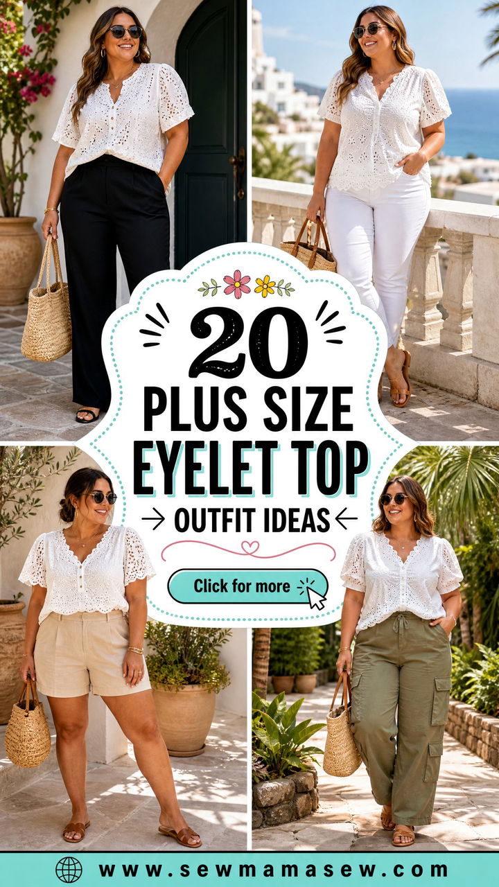 20 Plus Size Eyelet Top Outfit Ideas for Breezy Summer Style - 20 Plus Size Eyelet Top Outfit Ideas for Breezy Summer Style